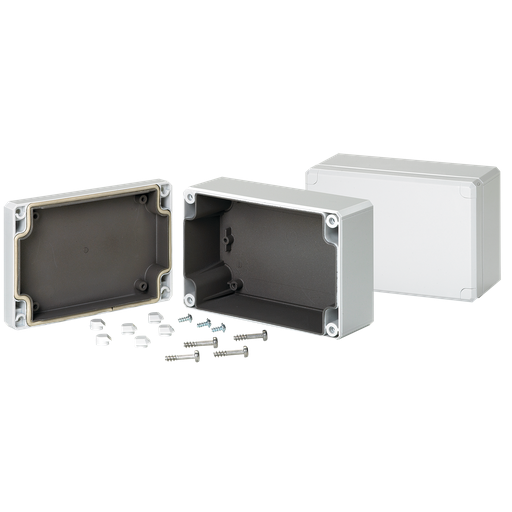 QLine D EMC Enclosure Type 4X, 120x80x55mm, Light Gray, Polycarbonate