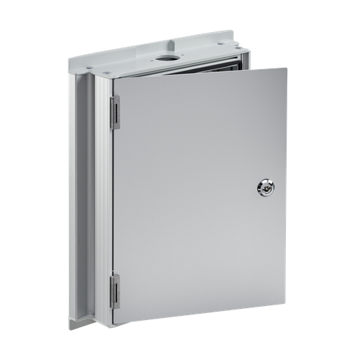 Product image for Hoffman SY353718A SYSPEND Aluminum HMI Enclosure, Type 12, 350x 375x 186, Light Gray, Aluminum