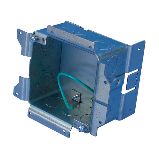 Product image for Caddy A1SF0GBUSP250 Caddy All-in-One Stud-Mounted Without Mud Ring, (8) 1/2", 3/4", (3) 1/2" Knockout Sizes, w/Ground, 3-5/8"