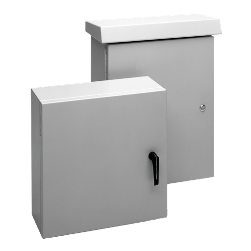 ComLine Enclosure Hidden Hinge Type 4X, 500x500x200mm, Gray, Aluminum