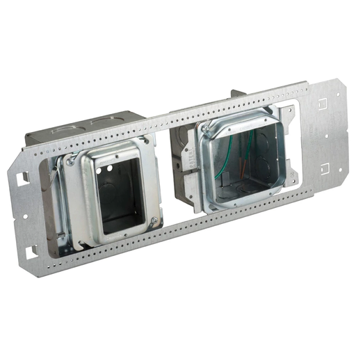 Product image for Caddy A1BF2G41N Caddy All-in-One Between-Stud With Removable Mud Ring, Multi-Box, (4) 1", (4) 1-1/4" Knockouts, 2 Gang, 42 in? Box, 5/8" Drywall, 3-5/8"