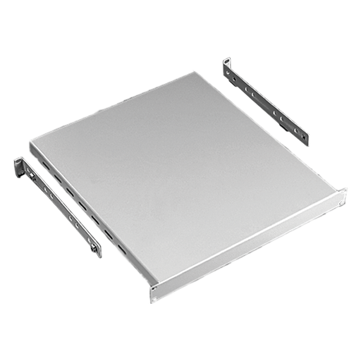 Rack-Mount Shelf Solid 1000mm Max Depth, fits 23in Rack, Black, Steel
