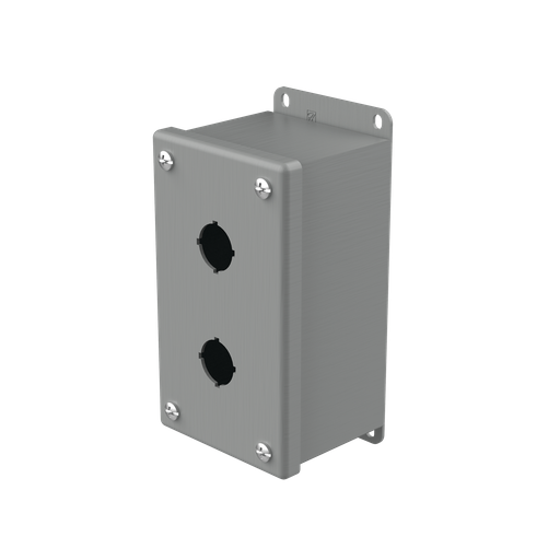 Pushbutton Enclosures Type 12, 2PBx22.5mm, Gray, Steel