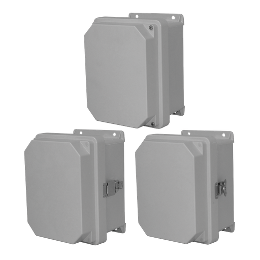 Product image for Hoffman RVJ1412W RVJ Raised Opaque Cover Type 4X, 15.32x13.32x6.60, Lt Gray, FRP, W