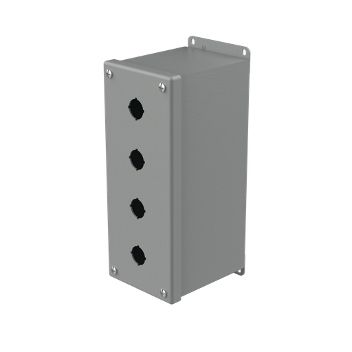 Extra-Deep Pushbutton Portrait Enclosure Type 12, 4PBx22.5mm, Gray, Steel