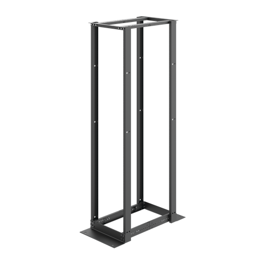 Open Frame Rack 4-Post 45U Tapped, 84.00x20.25, Black, Aluminum