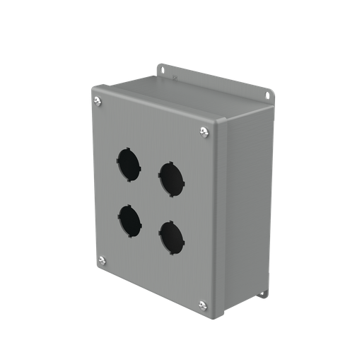 Product image for Hoffman E4SPB Pushbutton Enclosures, Type 12, 4PB x 30.5mm, Gray, Steel