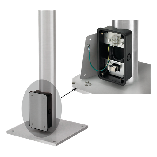 Product image for Hoffman FLOORPOSTSS Stainless Steel Floorpost with Junction Box, 11.90x 11.9x 74, SS Type 304