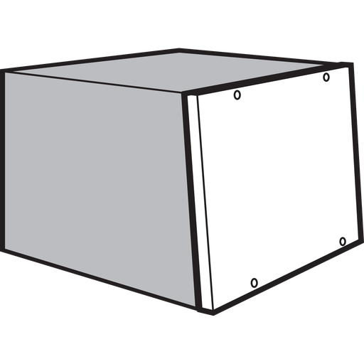 Upper Front Cover for ProLine Sloped-Front HMI, fits 500x600mm, Lt Gray, Steel
