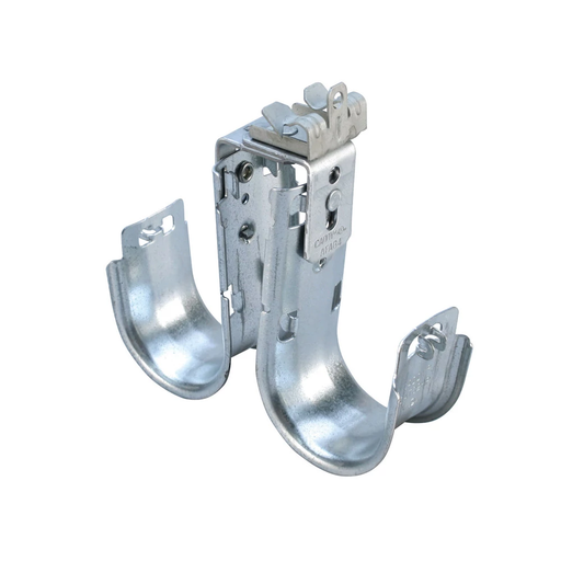 Product image for Caddy CAT64HPD1M24 Caddy Cat HP Double J-Hook with Hammer-On Flange Clip, Swivel, 4" dia, 10 1/2"