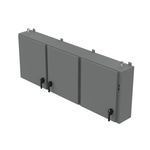Low-Profile 3-Door Disconnect Type 12, 60.00x118.25x10.00, Gray, Steel