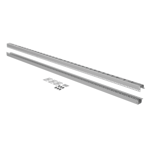 Hoffman P2RA19S22 ProLine G2 19-Inch Rack Angles, Sq Hole, 2200mm, Conductive, Steel Product image for Hoffman P2RA19S22 ProLine G2 19-Inch Rack Angles, Sq Hole, 2200mm, Conductive, Steel