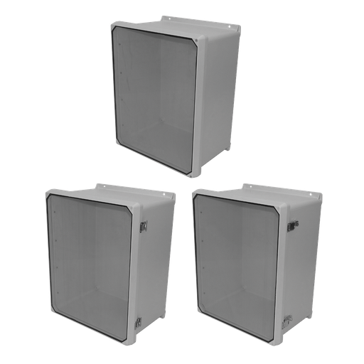 Product image for Hoffman CVJ806HWPL1 CVJ Flat Cover with Clearview Window Type 4X, 9.32x7.32x4.92, Lt Gray, Fiberglass, HWPL