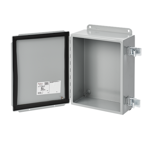 Continuous Hinge Enclosure Quick-Release Latch Type 12, 12x10x5, Gray, Mild Steel