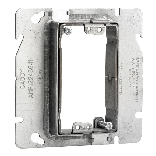 Product image for Caddy AMR1224SG41 Adjustable Mud Ring, 1 Gang, 5/8"-1-1/4" Drywall