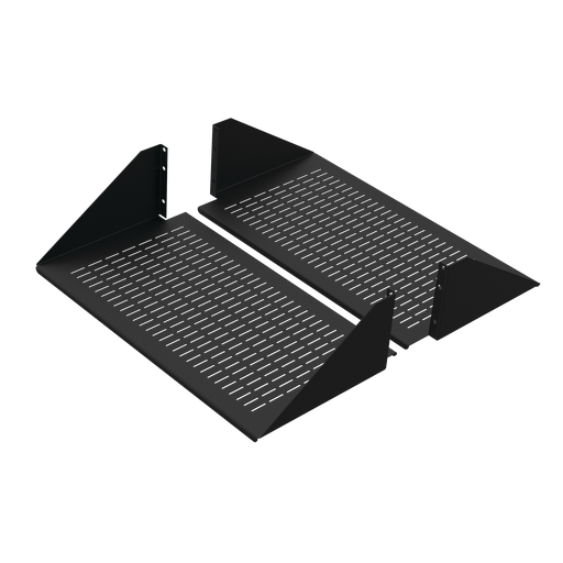 Product image for Hoffman ESHDV19 Double-Sided Steel Vented Shelf, fits 19 in. LAN R., Black, Steel