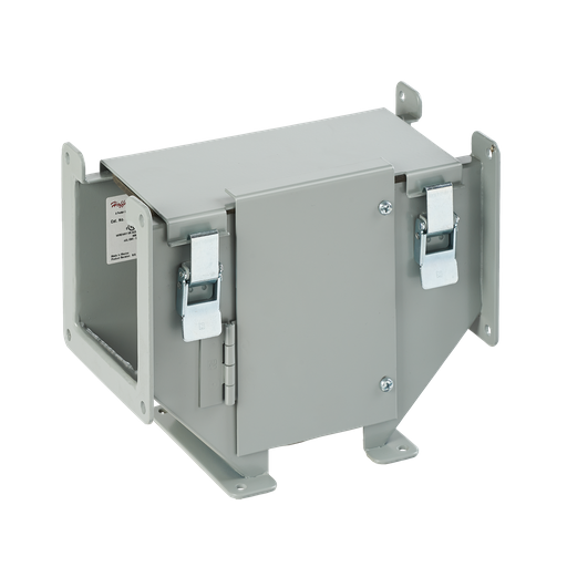 Tee Fitting Lay-in Hinged Cover Outside Top Opening, 6.00x6.00, Gray, Steel