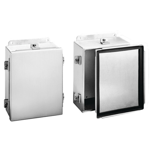 Clamp-Cover Lightweight Enclosure Type 4X, 12x10x5, Brushed, Aluminum