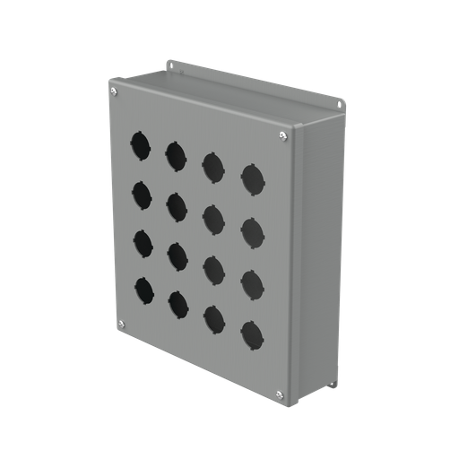 Product image for Hoffman E16PB Pushbutton Enclosures, Type 12, 16PB x 30.5mm, Gray, Steel