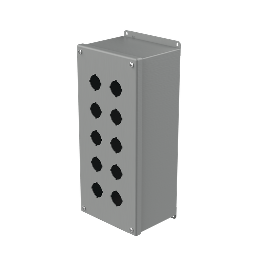 Product image for Hoffman E10PBX Extra-Deep Pushbutton Enclosures, Type 12, 10PB x 30.5mm, Gray, Steel