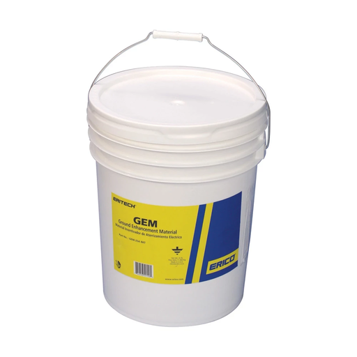 Product image for Erico GEM25ABKT GEM Ground Enhancement Material, 25 lb, plastic bucket with locking lid