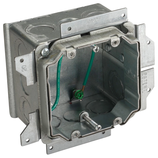 Product image for Caddy A1SFV2GS Caddy All-in-One Stud-Mounted With Adjustable Mud Ring, 2 Gang, 5/8"-1-1/2" Drywall, 2-1/2"