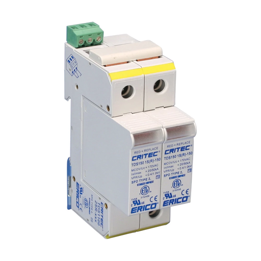 Product image for Erico TDS11002SR240 Transient Discriminating Surge Diverter, 100 kA Single Mode, 220-240 VAC Un
