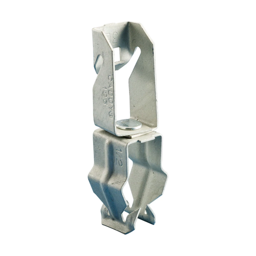 Product image for Caddy 12316P 123-P Conduit to Z Purlin Clip, 1" EMT, 3/4" Rigid, 1.181"-1.378" OD, 0.06"-0.1" Flange