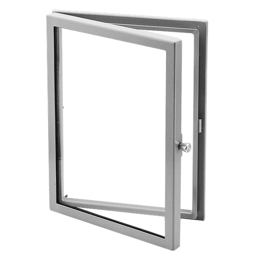 Hinged Window Kit, Type 12, 16.00x12.00x1.49, Gray, Steel