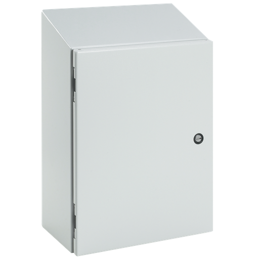 Concept Sloped-Top Enclosure Type 4, 30.00x24.00x10.00, Light Gray, Mild Steel