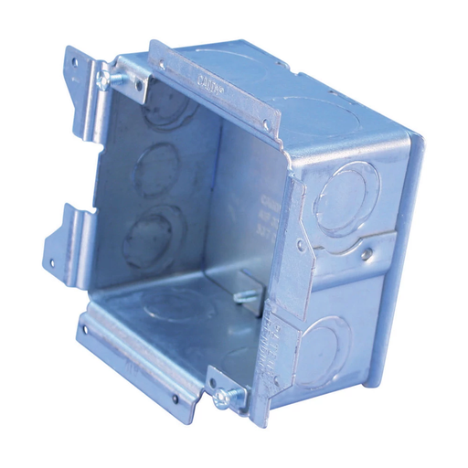 Product image for Caddy A1SF0GSP250 Caddy All-in-One Stud-Mounted Without Mud Ring, (8) 1/2", 3/4", (3) 1/2" Knockout Sizes, w/Ground, 3-5/8"