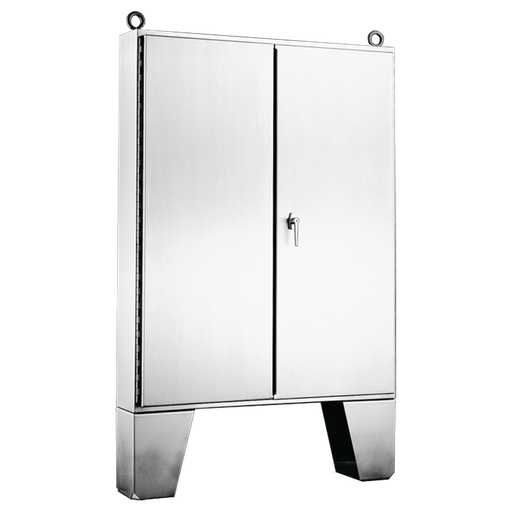 Two-Door Floorstand 3-Pt Latch Type 12, 72x60x12, Brushed, SS304
