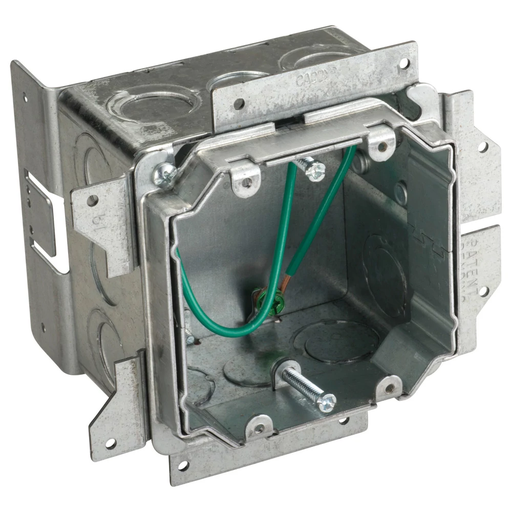 Product image for Caddy A1SFV2G Caddy All-in-One Stud-Mounted With Adjustable Mud Ring, 2 Gang, 5/8"-1-1/2" Drywall, 3-5/8"