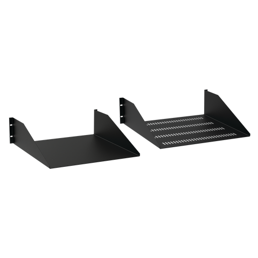 Rack-Mount Steel Shelf Solid, 19.00x18.00, Black, Steel