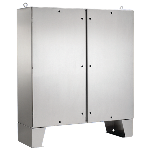 Two-Door Floorstand Type 4X 1/4-Turn Latches, 72x72x24, Brushed, SS304