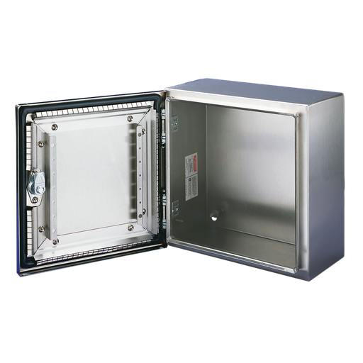 Concept Wallmount EMC 1/4-Turn Latch Type 4X, 24x24x8, Brushed, SS 304