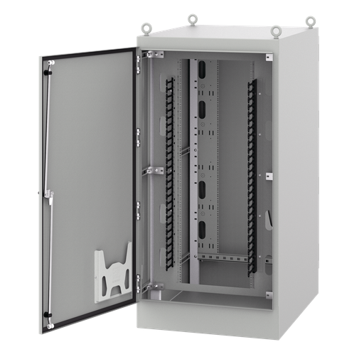 Product image for Hoffman D903646SDA Seismic Free-Standing, Dual-Access Cabinet, Type 12, 90" x 36" x 46", Lt Gray, Steel