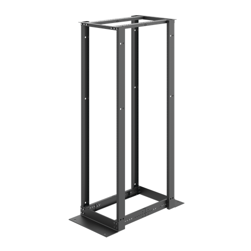 Product image for Hoffman E4DR19FM38U 4-Post Open Frame Rack, Black, Aluminum