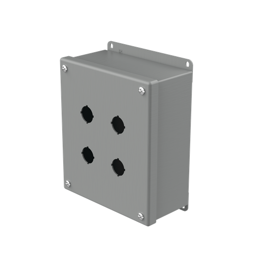 Product image for Hoffman E4SPBG Pushbutton Enclosures, Type 12, 4PB x 22.5mm, Gray, Steel