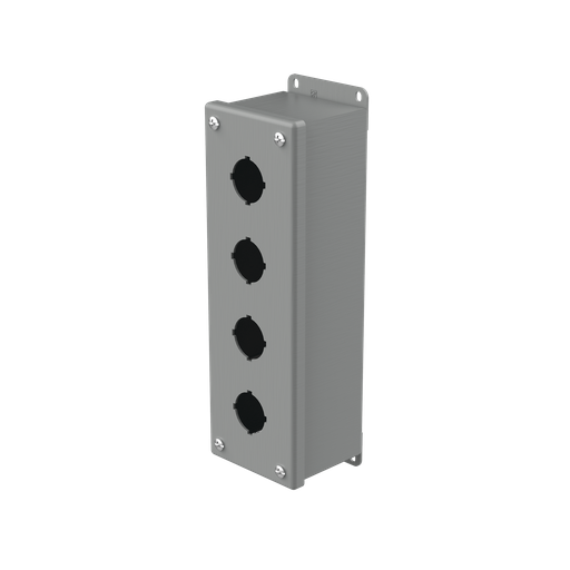 Pushbutton Enclosures Type 12, 4PBx30.5mm, Gray, Steel
