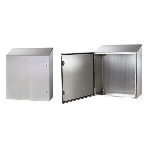 Concept Sloped Top Wallmount 1/4-Turn Latch Type 4X, 24x20x8, Brushed, SS 304