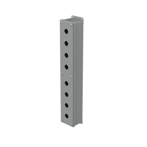 Product image for Hoffman E8PBG Pushbutton Enclosures, Type 12, 8PB x 22.5mm, Gray, Steel