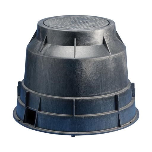 Product image for Erico T416C Inspection Housing with Conduit Cutout, HDPE, 24.38" OD, 18 1/4"