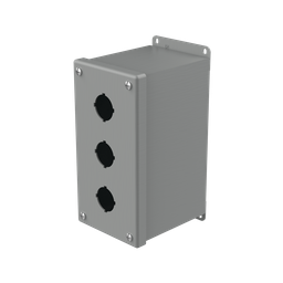 Product image for Hoffman E3PBX Extra-Deep Pushbutton Enclosures, Type 12, 3PB x 30.5mm, Gray, Steel