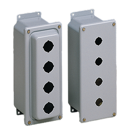 Product image for Hoffman ED2PBX Drawn Pushbutton Enclosures, Type 4, 2PB x 30.5mm, Gray, Steel