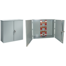 Product image for Hoffman A800HCT1R Current Transformer Cabinets, 400-800 Amp, Type 3R, 35.77x 35.8x 11", Gray, Steel