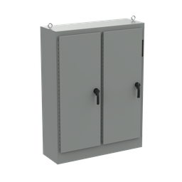 Product image for Hoffman A72XM5418FTCLP4 Free-Stand Disconnect with Quick-Release Hinge, Type 4, 72.12" x 54.5" x 18.12", Gray, Steel
