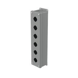 Product image for Hoffman E6PBVL Pushbutton Enclosures, Type 12, 6PB x 30.5mm, Gray, Steel