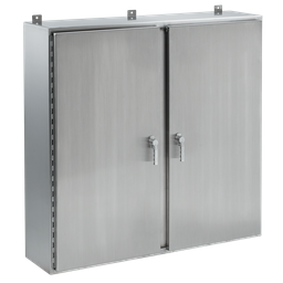 Product image for Hoffman A36H4212WFSSLP3PT Continuous Hinge Two-Door with 3-Point Latch, Type 4X, 36" x 42" x 12", SS Type 304