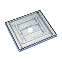 Product image for Hoffman PBSK66 Base with Cutout for Sloped Front, fits 600x 600mm, Lt Gray, Steel